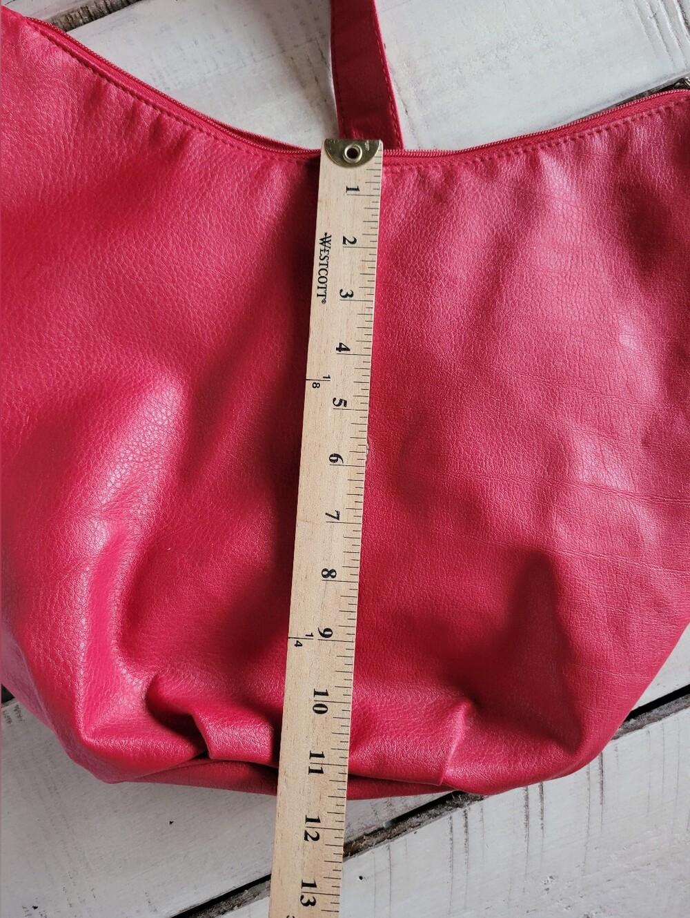 1887 Capezio Red Leather Shoulder Hobo Vintage - Picture 8 of 8
